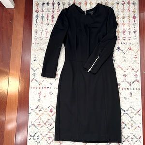 Black J.Crew Long-sleeve dress with zipper details